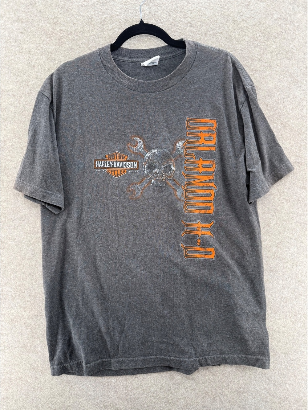 Harley-Davidson Florida Skull Wrench Graphic T-Shirt Gray | See Measurements